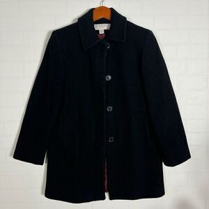 Liz Claiborne Black Lambswool Peacoat size 4 Petite